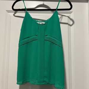 Naked Zebra Teal Ruffle Cami Tank Top Women's Small Spaghetti Strap